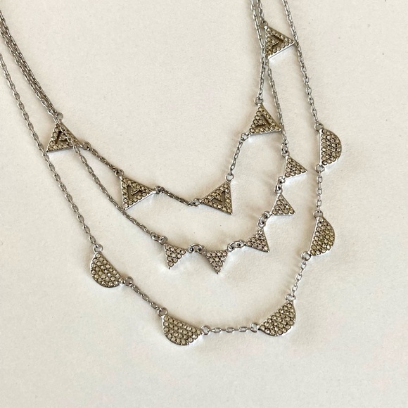 Stella & Dot Pavé Chevron Necklace - Silver - Picture 10 of 11